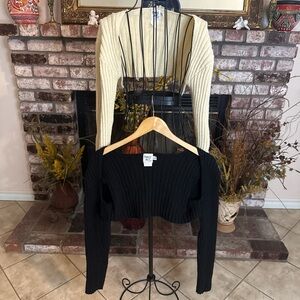 Princess Polly Cream & Black Knit Bolero Bundle of 2
